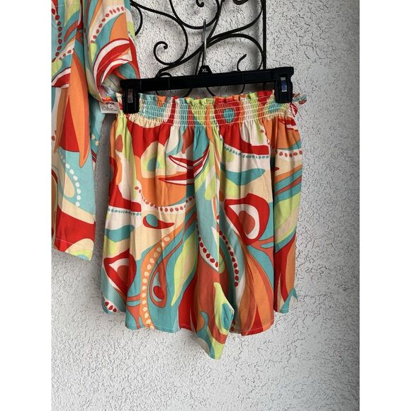 Jessica Simpson Bathing Suit Cover Up Shorts Set - XL - Multicolored - Picture 3 of 9